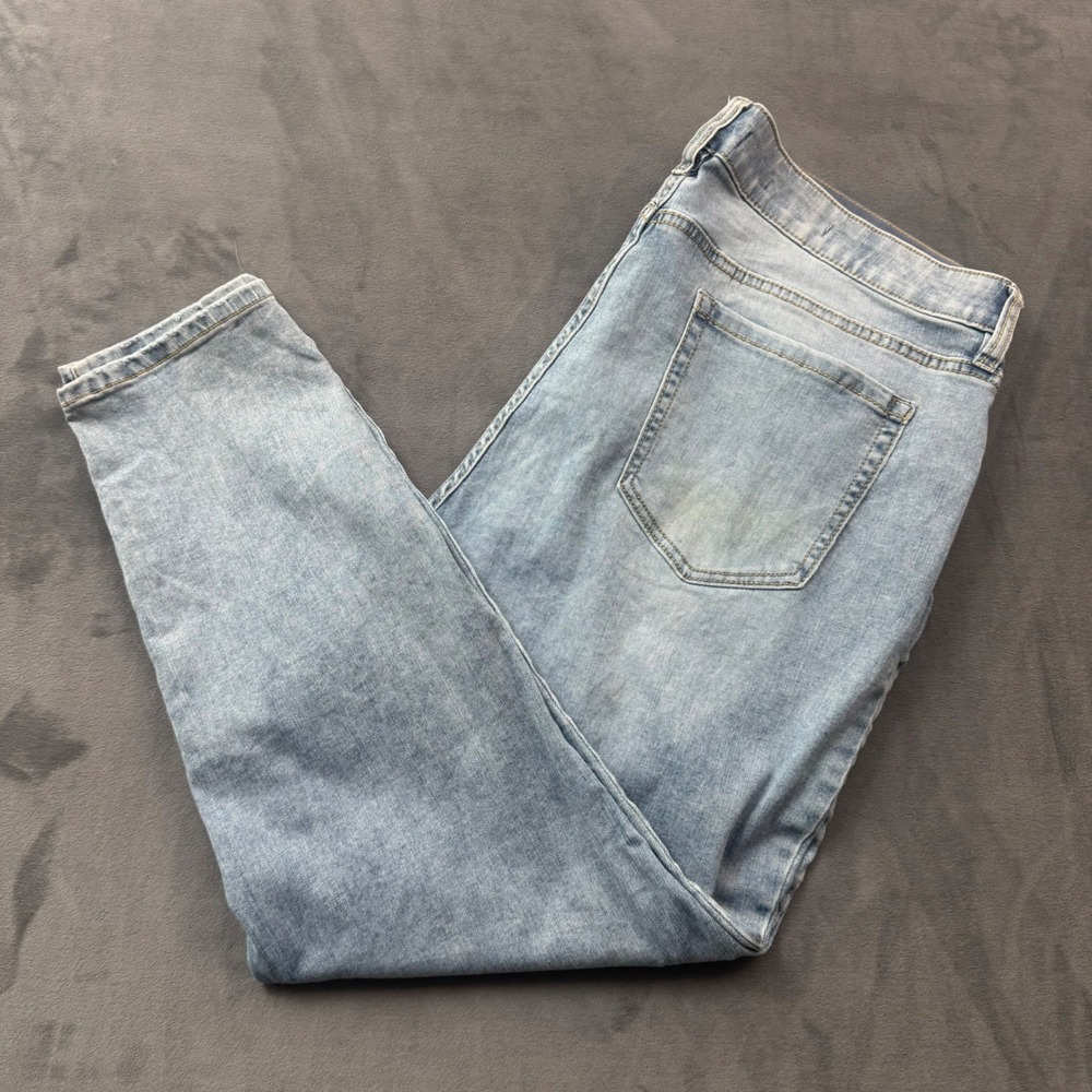 Ava & Viv Womens Size 20 Light Wash Mid Rise Skinny Jeans Blue Denim Stretch